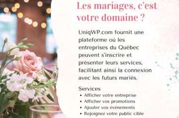 Les mariages, c’est votre domaine ?